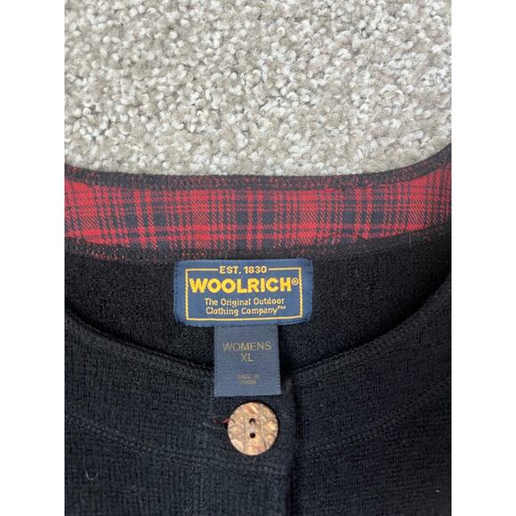 VTG Woolrich Vest Black Wool Embroidered Kitschy Cabincore Rustic Fall Size XL - Picture 3 of 7